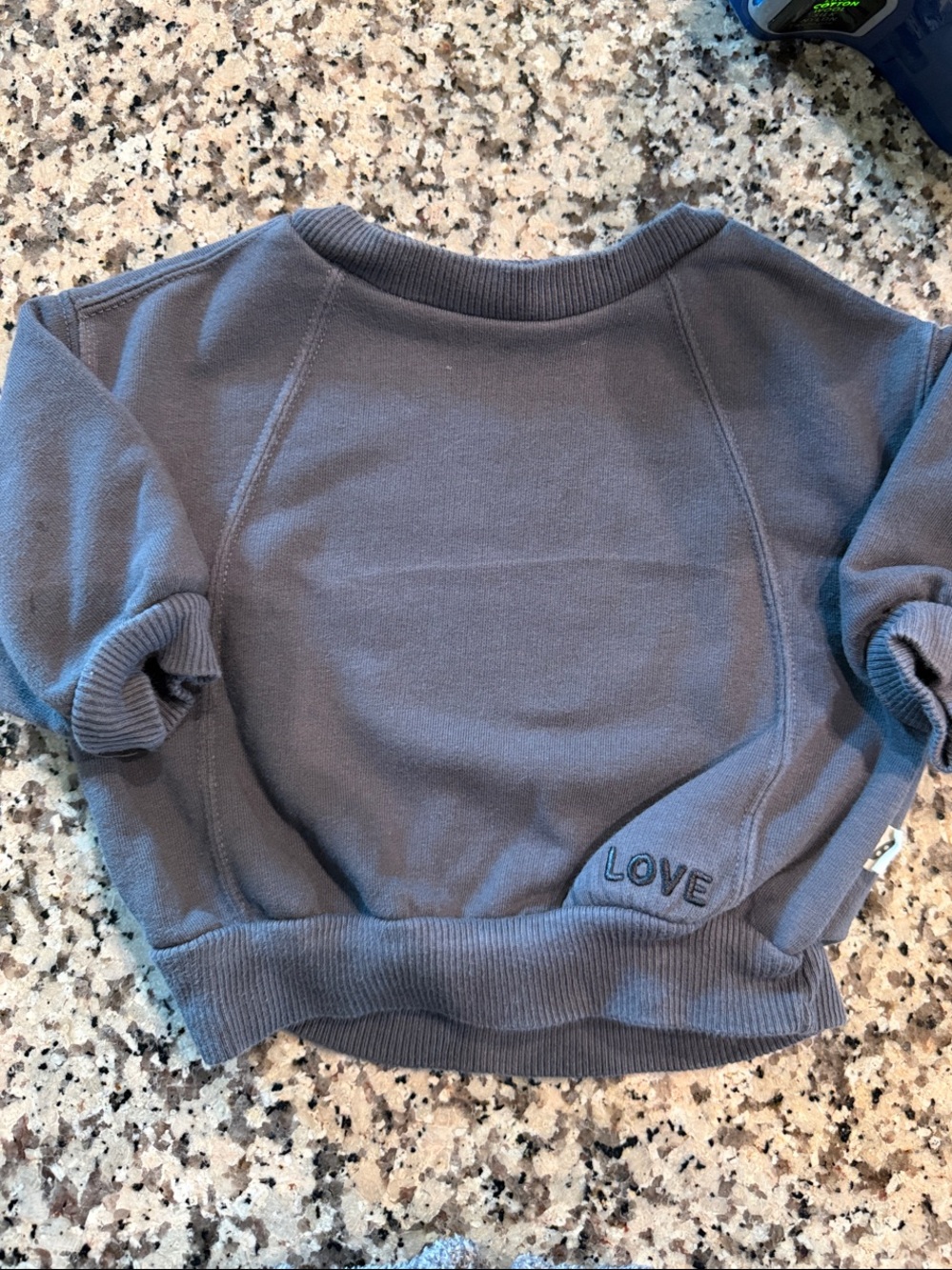 Boys Easy Peasy Grey LOVE' Cropped Sweatshirt 3-6M